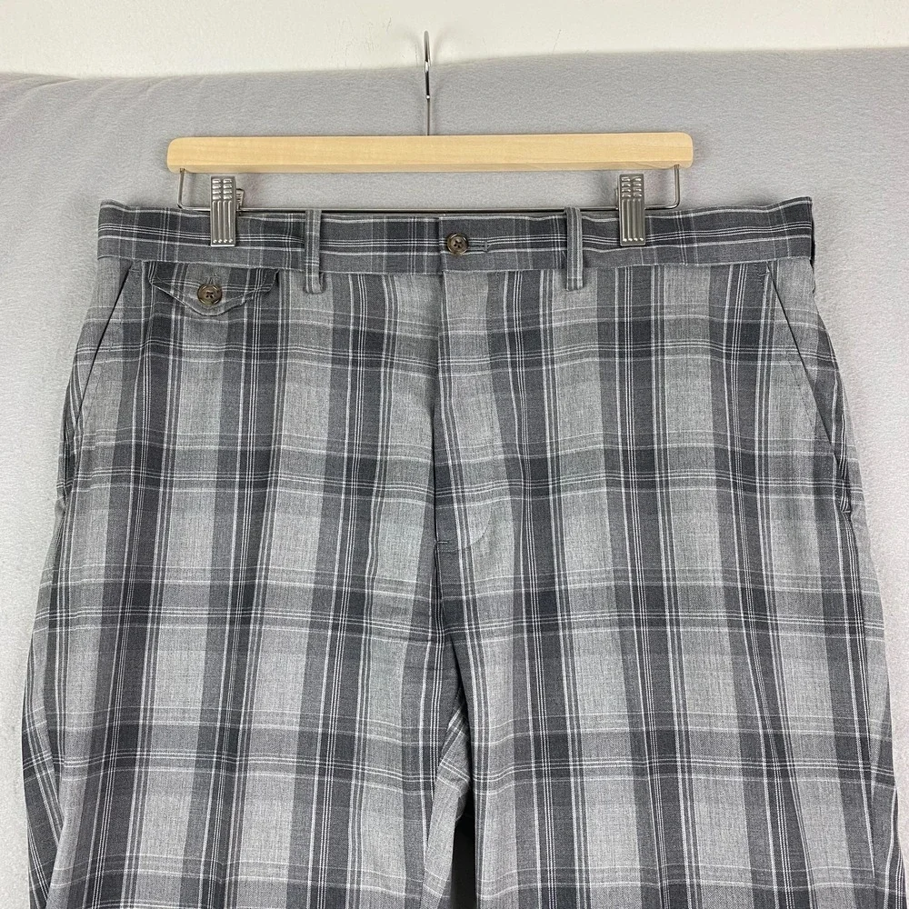 Polo Golf Ralph Lauren Pants Mens 36x30 Wool Gray Plaid stretch